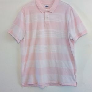 2/$20 Men's pink striped polo size XL